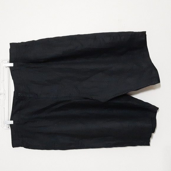 Vintage Men Black Shorts 44 Linen Casual Bermuda Resort Beach Y2k Retro - Picture 1 of 6